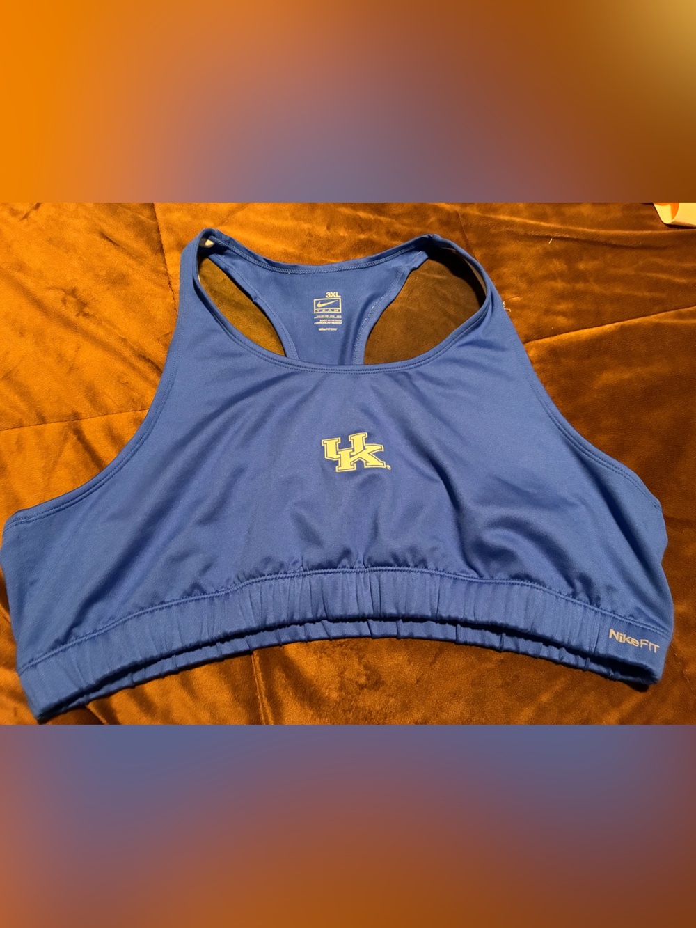 Nike Blue Racerback Sports Bra with UK Logo, 3XL
